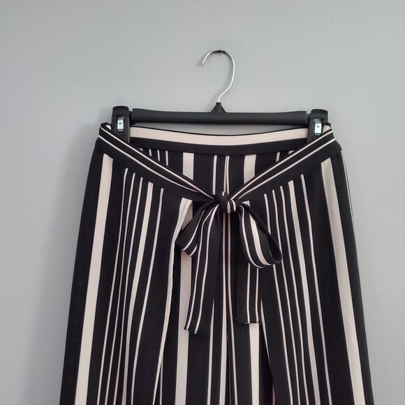 Bar III Wide Leg Pull On Tie Front Striped Pants M - Picture 3 of 7